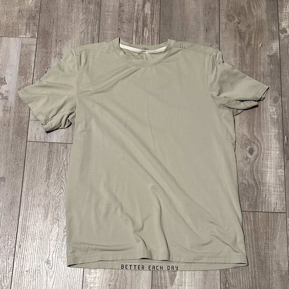 lululemon athletica Light Olive Short Sleeve Tee